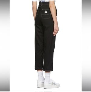 Carhartt W  Armanada Pant Black with Contrast White Stitching Stright Leg Sz 24